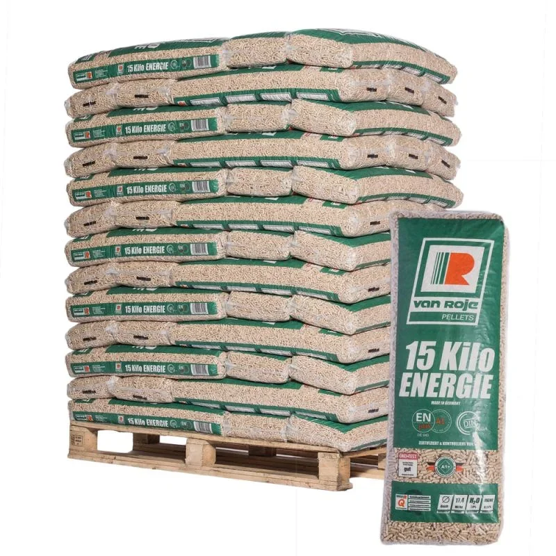 Van Roje – Pellets Premium Alemães – Palete com 65 Sacos de 15 kg